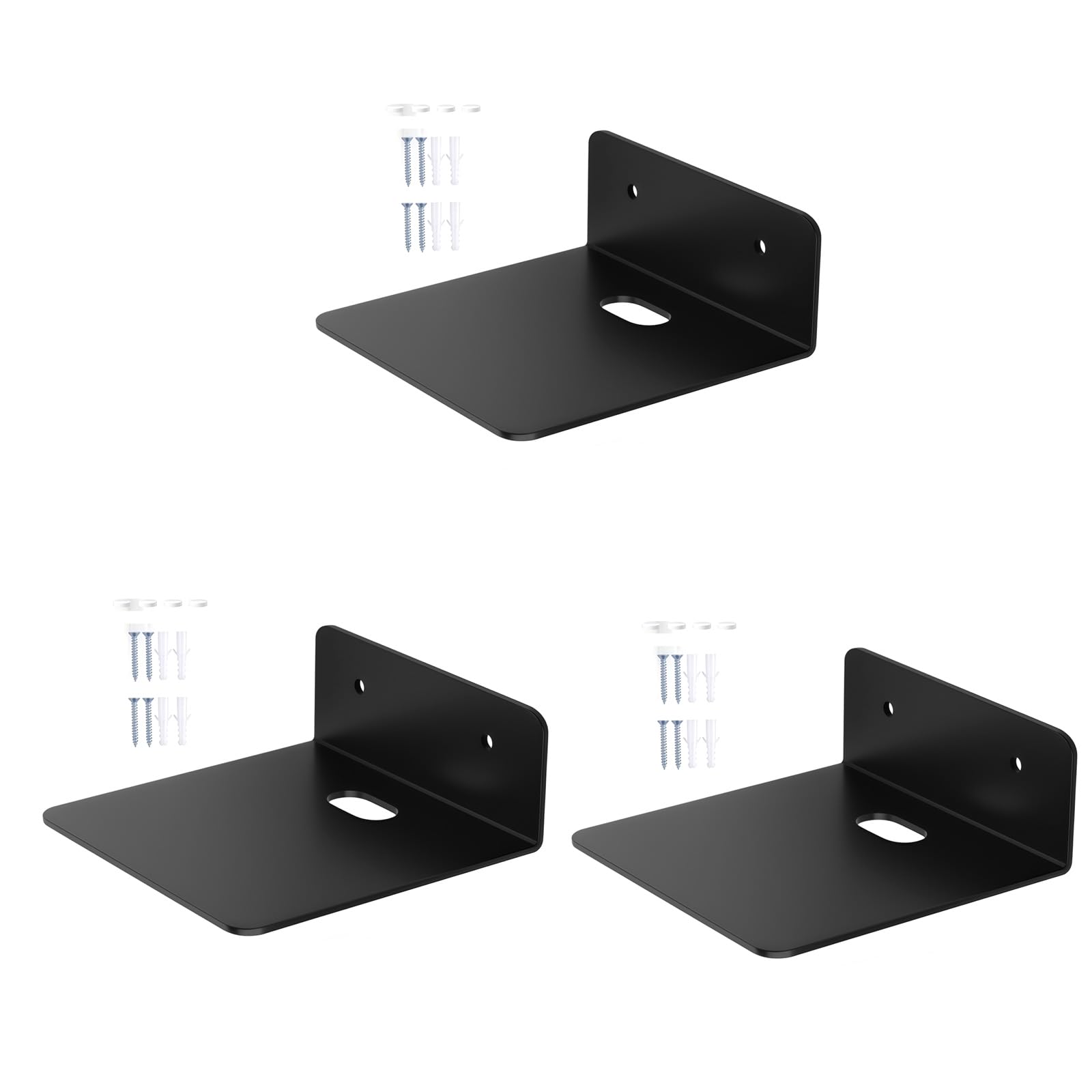 HENYGEN Of 3 Acrylic Wall Mounted Shelves for Speakers Monitors Plant Floating Shelf Storage Rack for Home Decoration Floating Wall Shelf