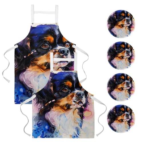 Tablier de cuisine avec motif Cavalier King Charles, le cadeau pour passionnés