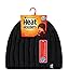 HEAT HOLDERS Men's Plain Ribbed Knitted 3.4 tog Thermal Winter Beanie Hat Black