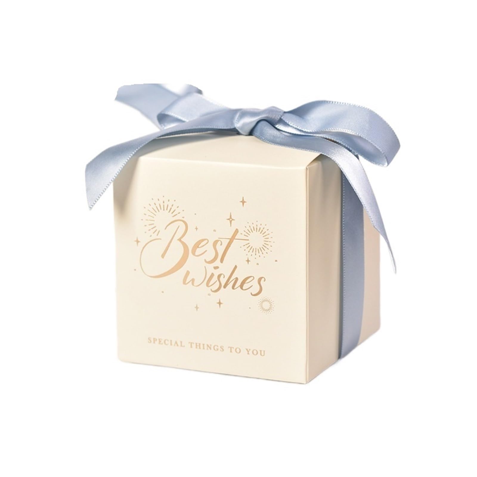 Boîtes à bonbons de 25 ou 50 pièces, emballage for dragées mariage avec ruban, décoration fête d'anniversaire Pour InvitéS - Mariage, BaptêMe(Blue,50pcs)