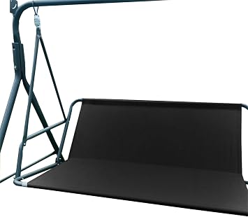 Patio Porch Swing Seat Cover, 2/3 Seater Bench Swing Cushion Replacement Covers, 900D Thicken Oxford Waterproof Fabric Swings Seat Cover Outdoor Garden Swings ChairBlack-45.3x18.5x18.5inch