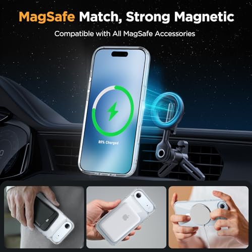 Image of Miracase Magnetic for iPhone Air Case with Screen Protector(Compatible with MagSafe), Slim Thin Translucent Matte Military-Grade Protected Phone Cover for iPhone 17 Air 6.5 inch, Clear