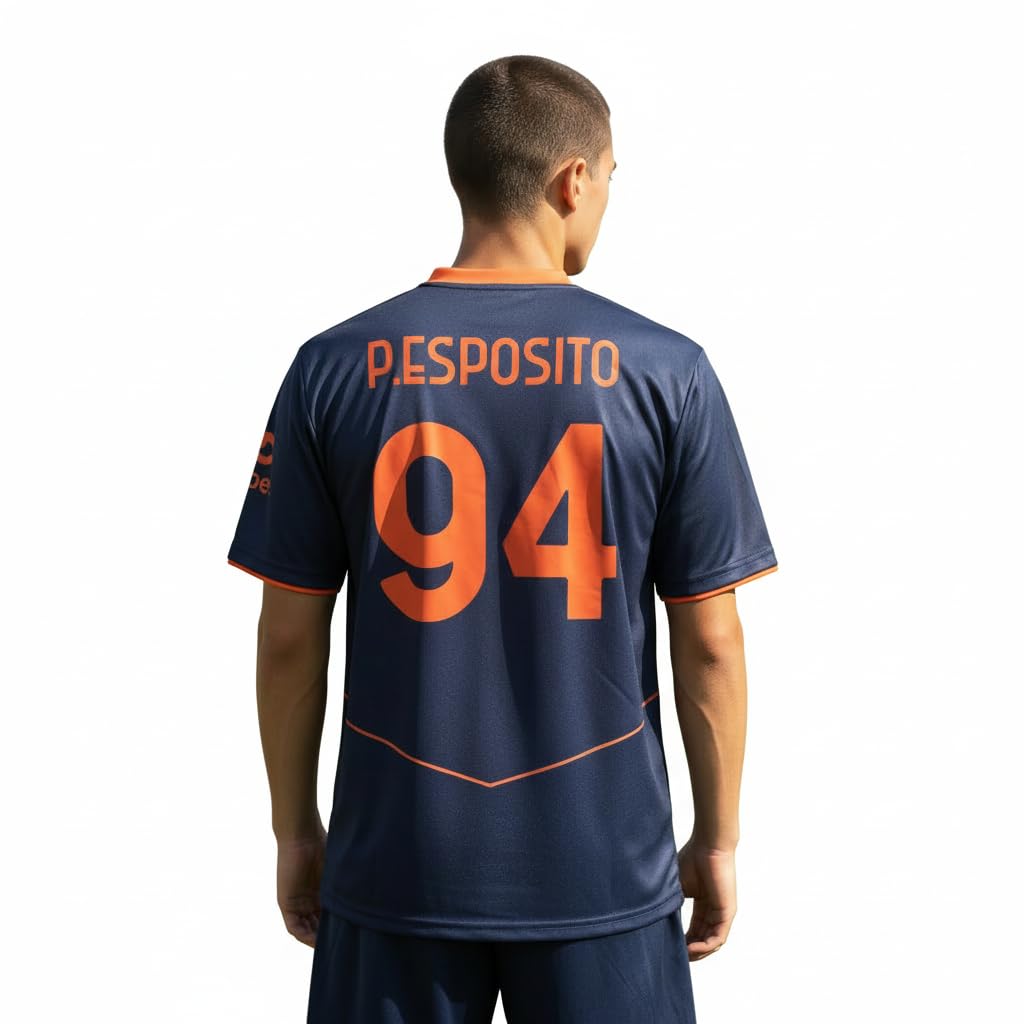 Generico Terza Maglia pio Esposito 94 Grigio Arancione Replica Stadio autorizzata 2025-2026 Regalo per Tifosi Calcio Taglie da Bambino e Adulto