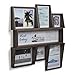 Umbra Edge, Large Wooden 4x4, 4x6, and 5X7 Collage Multi Picture Frame for Desktop or Wall, Aged Walnut, 4 by 6-Inch and 4 by 4-Inch
