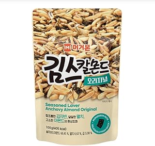 [Official MURGERBON] Premium Seaweed Anchovy & Slivered Almond Snack (3.5oz / 100g) - Authentic Korean Savory Crunchy Mix, Keto-Friendly High Protein & Calcium Rich Healthy Snacks, Perfect for Beer & Wine Pairing