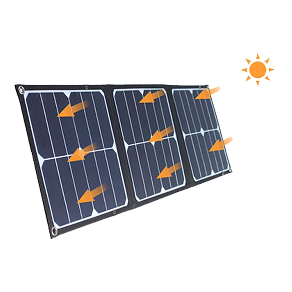 Caricabatterie a Pannelli solari 100W Pieghevole Caricabatterie Solar Solar Cells Plate Bank con DC 12-18V Porti di Uscita USB USB 3.0 per la Batteria per Auto Laptop della Centrale elettrica