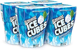 Ice Breakers Ice Cubes Gum, Peppermint, Sugar Free with Xylitol, 40 Pieces