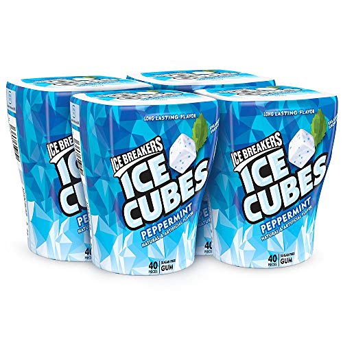 Ice Breakers Ice Cubes Gum, Peppermint, Sugar Free with Xylitol, 40 Pieces