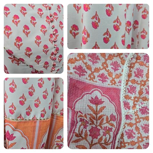 Image of Leriya Fashion Kurta Sets for Woman | Kurti Set for Woman | Anarkali Suit for Women | White Kurta Set for Women with Dupatta | Traditional Anarkali Salwar Suit for Party Outfits Kurtis