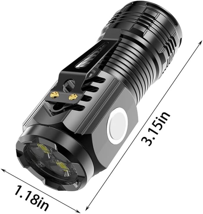 Illustration of flashlight with dimensions 1.18 inches and 3.15 inches