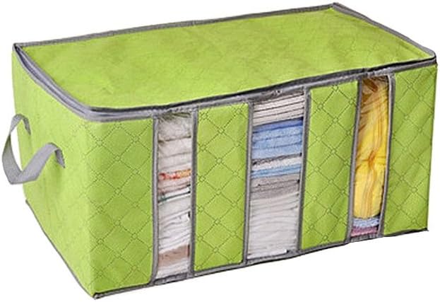 Bagstylee Bamboo Foldable Clothes Sweater Blanket Closet Organizer Storage Box Green