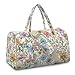 Cugasmaru Womens Duffle Bag Large Capacity Quilted Duffle Bag with Adjustable Crossbody Strap Adorable Floral Pattern Travel Bag for Weekend Floral Cute