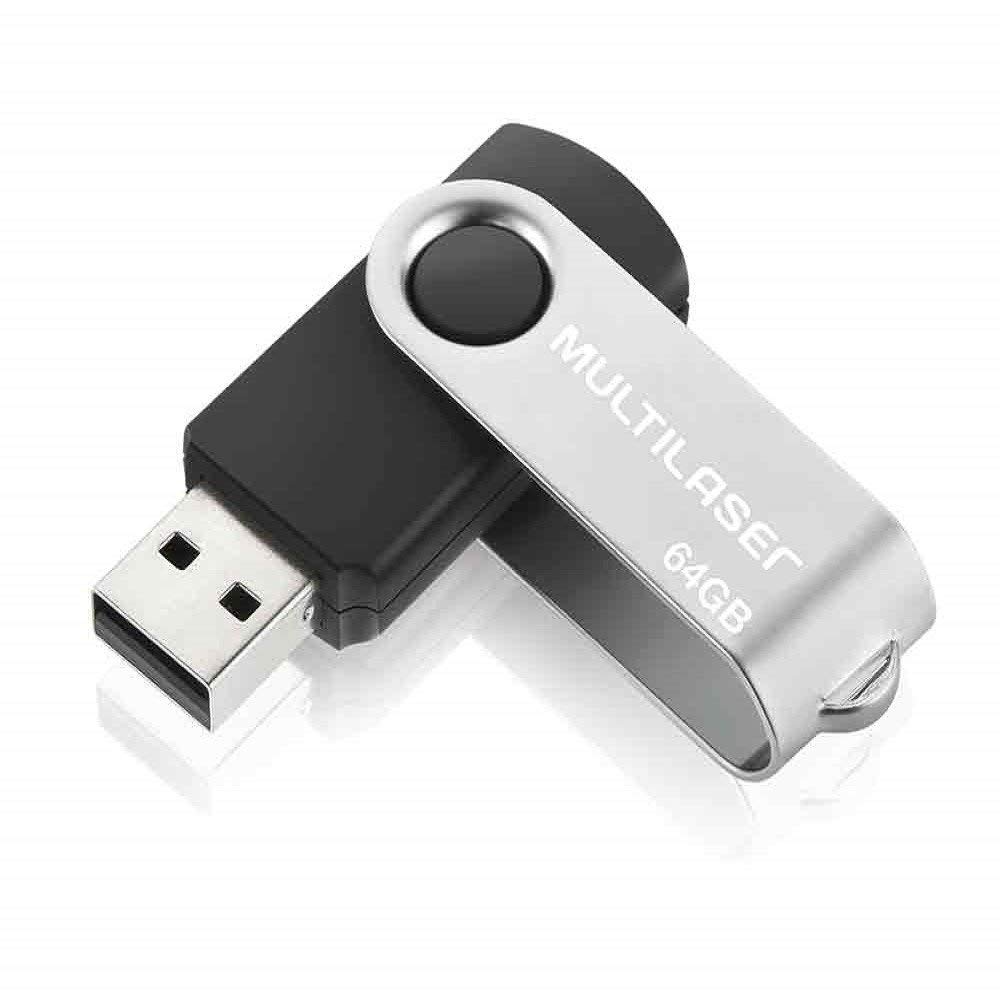Pen Drive Twist 64GB USB Leitura 10MBs e Gravação 3MBs Preto Multilaser - PD590