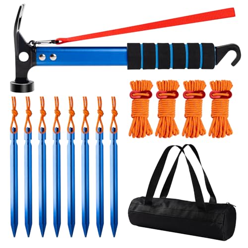 HUIROOWL 14 Pcs Tent Accessories Kit, 8 Pack Aluminum...
