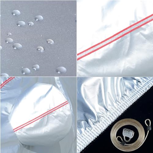 Tecoom Hard Shell Zipper Design Waterproof UV-Proof Windproof Car Cover for All Weather Indoor Outdoor Fit 216-230 Inches Full-Size SUV/Van by Tecoom - Image 4