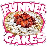 SignMission Funnel Cakes 2 12' Decal Concession Stand Food Truck Sticker, Size