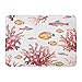 FETM Paillasson de bain pour extérieur/intérieur - Motif animaux - Aquarelle nautique - Poissons et coraux sur l'étagère - Vintage - 40 x 60 cm