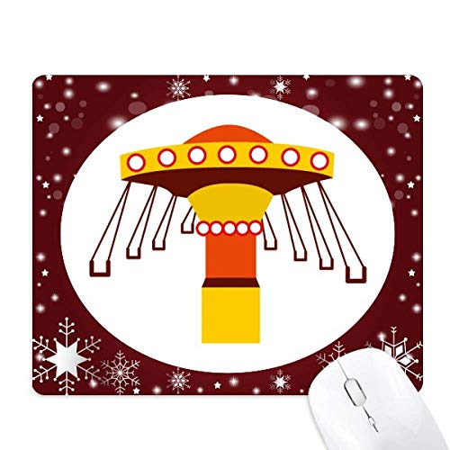 Tapis de souris illustration couleur parc d'attractions sous le flocon de neige pour le télétravail