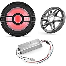 Clarion Marine Bass Bundle - CMSP-101RGB-2 10" RGB LED subwoofer Includes Gunmetal Grill, Marine XC2110 Amplifier