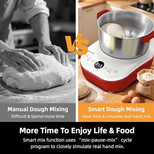 Image of AIZIYO DoughChief, 5.3QT Dough Mixer, Dough Maker with Ferment Function, Touch Panel Control, 304 Stainless Steel Bowl, Removeable lid, Dough Proofing Box for Pizza, Bread, Pasta & Mochi