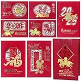 LipLopBest 8PCS Chinese New Year Greeting Cards 2026, Years of the Horse Cards Lunar New Year Greeting Card 2026 with Envelopes & Bookmarks, Spring Festival Blessings for Friends Family Loved Ones