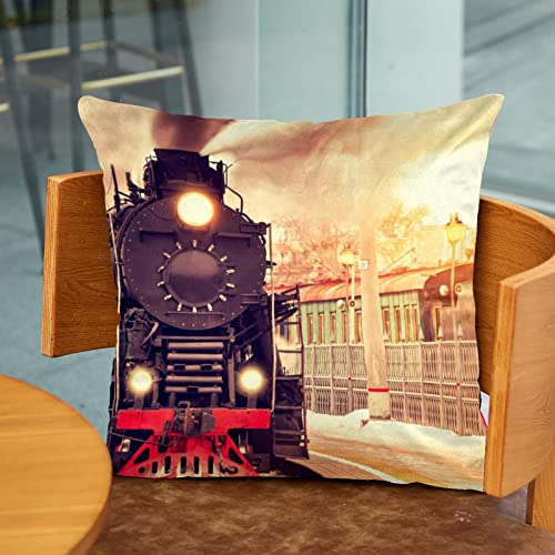 Housses de coussin lombaire train couché de soleil lot de 2