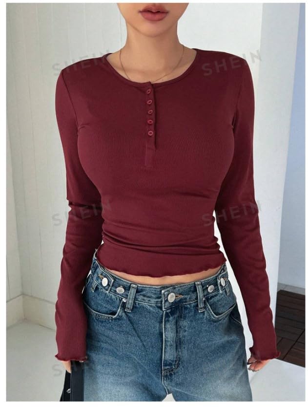 Image of JC JUMMY COUTUREWomen's Quarter Button Full Sleeve Shirt - Stylish & Versatile Tops PP