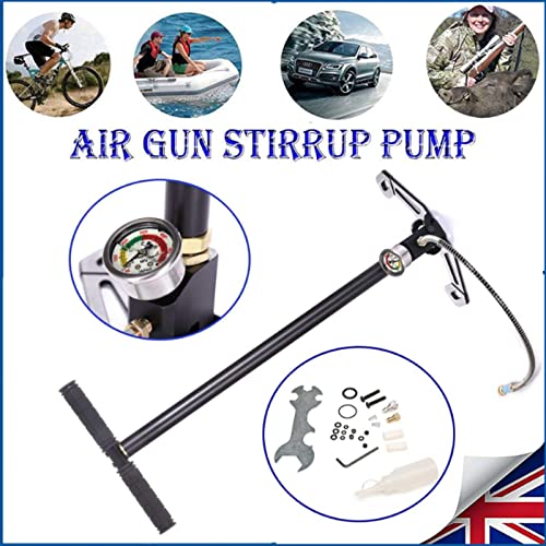 4500 Psi 3 Stage Air Gun, Rifle Pump Filling Stirrup Charger PCP Hand Pump Airguns with Pressure Gauge, CNC Technology, Easy Storage, 304 Stainless Steel, 8mm Connector - Image 5