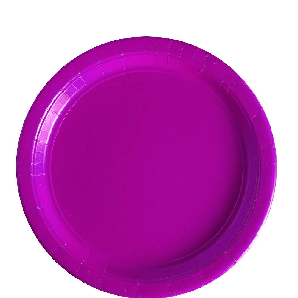 Party Time - 6 Pcs. Paper Plates Disposable Tableware for Wedding Birthday Anniversary Themed Party Occasion Decoration Supplies (9 Inches) (Purple)