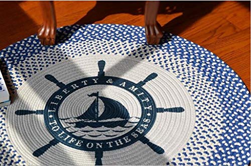 Alfombra circular de algodón trenzada a mano para sala de estar y dormitorio