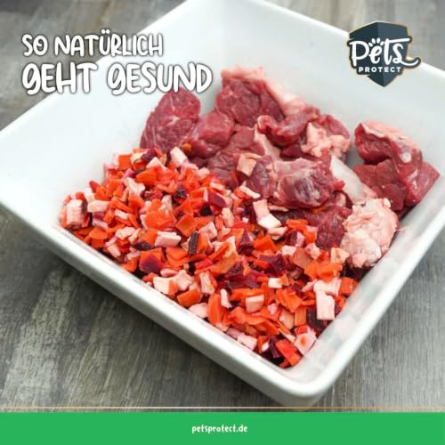 Pets Protect 1kg GEMÜSE-Mix für Hunde & Katzen | 100% natürliche Gemüse-Flocken aus Deutscher Herstellung | Barf-Zusatz Hund | Getreidefrei | Ohne künstliche Zusätze | Für Allergiker