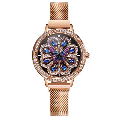 RORIOS 腕時計 レディース腕時計 防水 孔雀色 360°回転可能 蝶 花文字盤 おしゃれ かわいい ウォッチ ダイヤ キラキラ クオーツ 磁気メッシュバンド 時計 通勤 通学 watch サファイア RORIOS 腕時計 レディース腕時計 防水 孔雀色 360°回転可能 蝶 花文字盤 おしゃれ かわいい ウォッチ ダイヤ キラキラ クオーツ 磁気メッシュバンド 時計 通勤 通学 watch サファイア