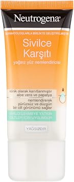 neutrogena sivilce karşıtı yağsız yüz nemlendiricisi, Akneye Eğilimli Ciltler için Salisilik Asit İçeren, 50 ml