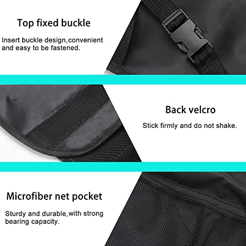 Image of EldHus Rear Car Organizer Storage Trunk Back Seat Organizer Car Backseat Organizer Storage with Pockets, Cloth, Black