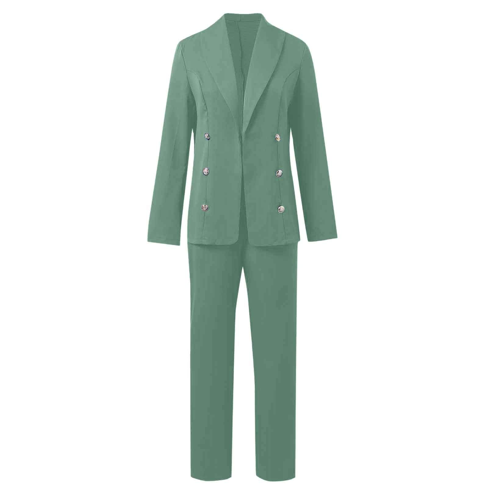 Tailleur Femme Ensemble Pantalon 2 Pièces Chic et Elegant Couleur Unie Slim Fit Blazer Business Veste Travail Décontracté Bureau Blazer Formelle Mariages Et Fêtes Bureau Vestes de Robe S-3XL