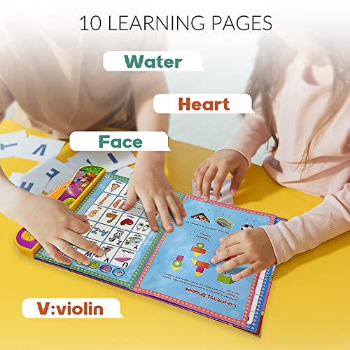 Learning Book -Abc Sound Book,With 10 Modes To Learn Music/Numbers/Animals / Alphabet,Interactive Electronic Books For Kids Boys & Girls 3 Years Up #TOP3