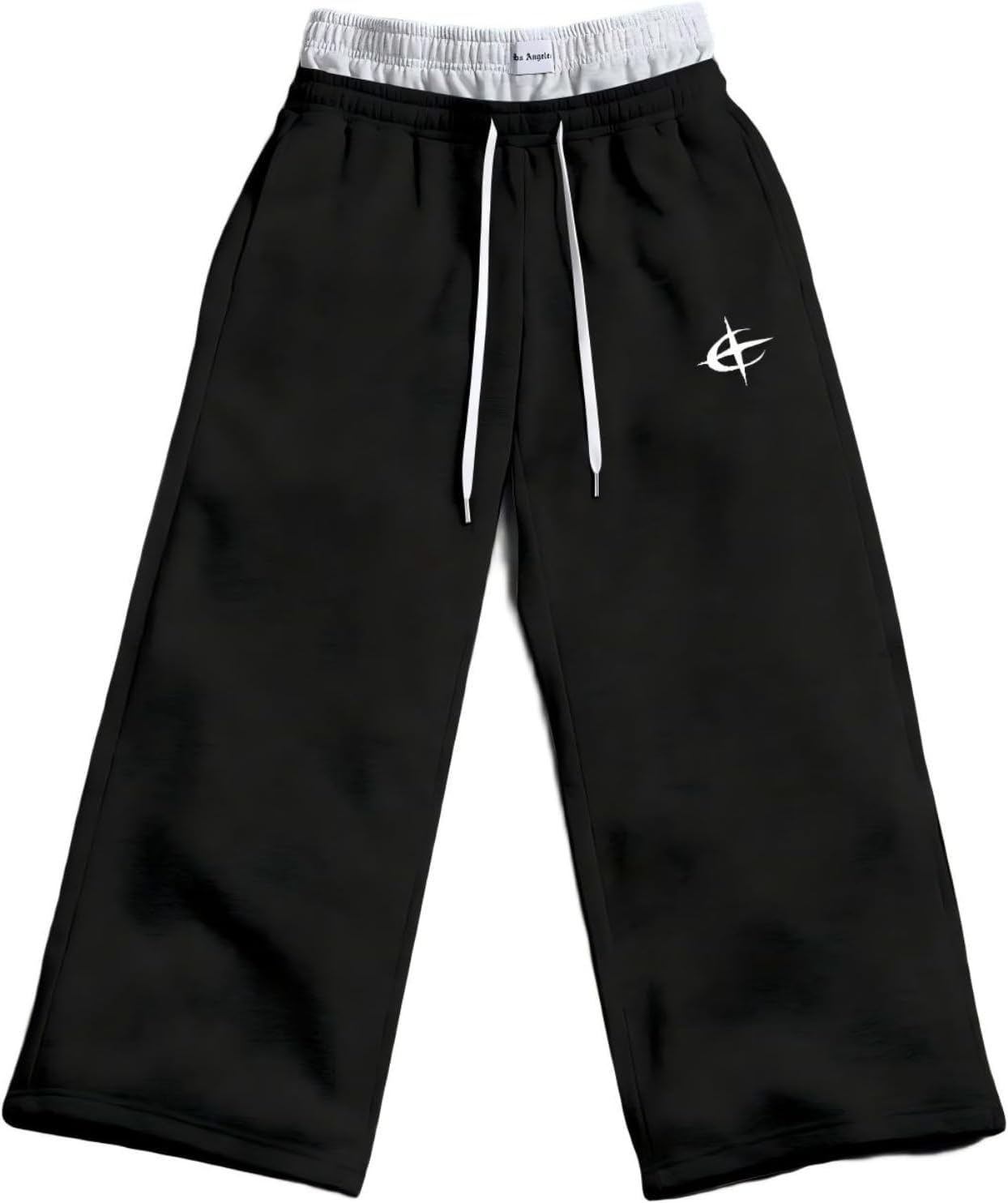 Double Waisted Sweatpants Men Baggy Sweatpants Elastic Wide Leg | for Unisex Baggy Y2K Loose Pants with Pockets