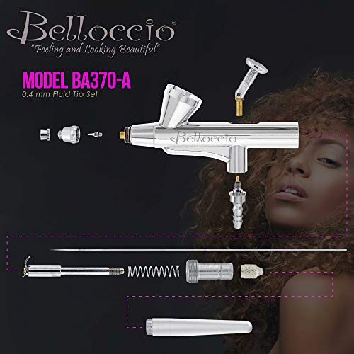 Belloccio Cosmetic Makeup Airbrush Multi-Purpose Precision Gravity Feed Airbrush With A 0.4Mm Tip And 1/16 Oz Cup #TOP2