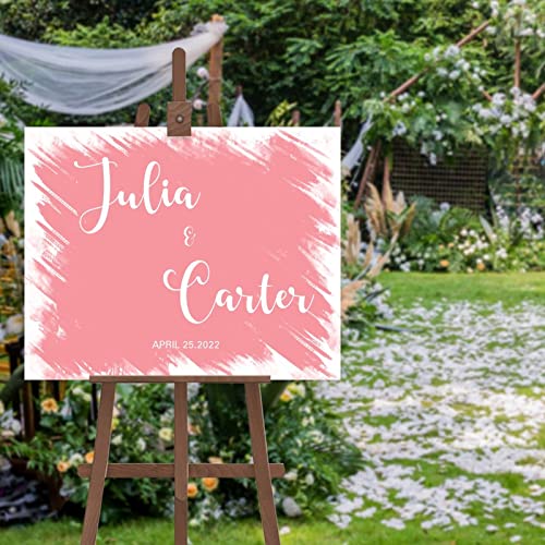 Cartel de boda minimalista de 12x18 pulgadas con texto personalizado