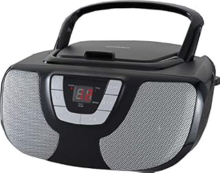 Sylvania SRCD243 Portable CD Player with AM/FM Radio, Boombox (Black)