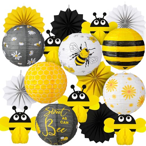 Décoration de fête en papier jaune Retisee : kit de 18 pièces pour habiller vos salles