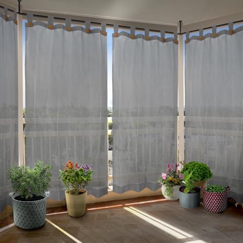 Image of HIPPO HDPE Outdoor Loop Curtains Sun Blocking, UV Protection, Light-Filtering for Garden Balcony Curtain, 150 GSM (Light-Grey, 3FTX9FT, 1PC)