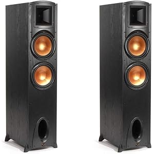 Klipsch Synergy Black Label F-200 2.0 Dual Floorstanding Speaker with Proprietary Horn Technology, Dual 6.5” High-Output Woofers, with Room-Filling Sound in Black