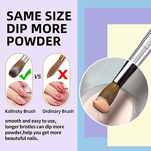 100% Kolinsky Acrylic Nail Brush(Size 8/10/12/14/16/18),3D Pure Handmade Round Shape Nail Brushes For Acrylic Application, Professional Nail Art Brush Manicure For Women (#8) #TOP4