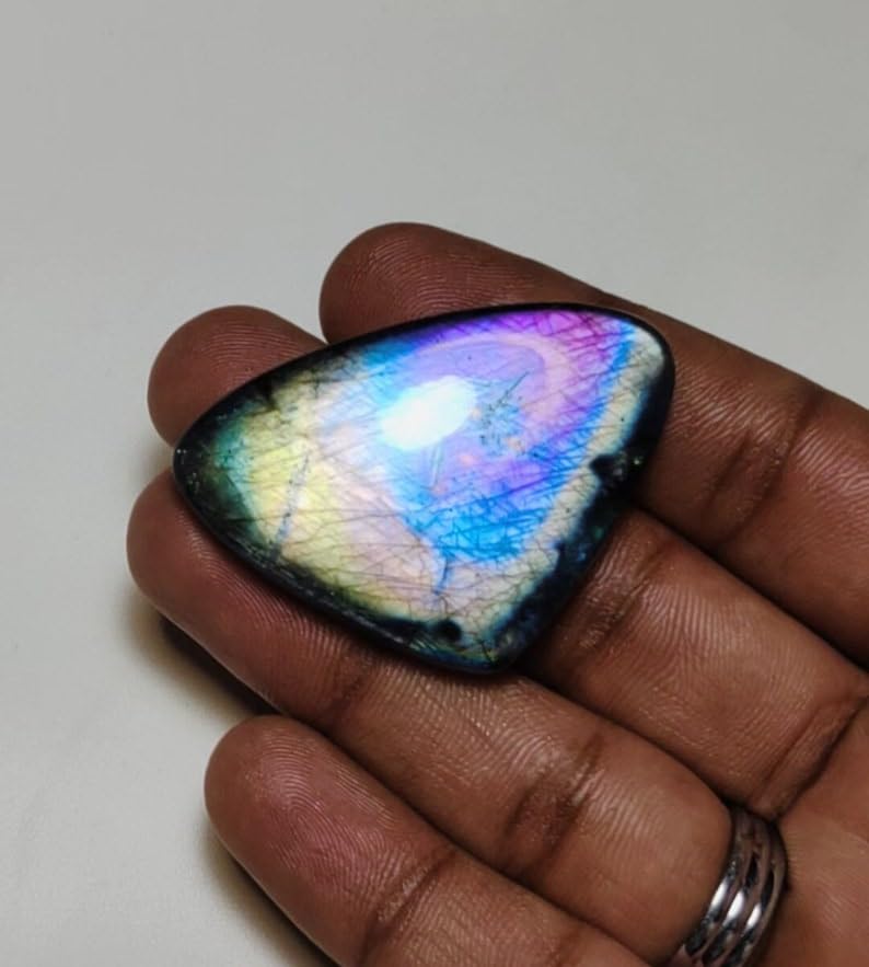 Cabochon labradorite véritable pour réparer ou sublimer un pendentif en cœur abîmé