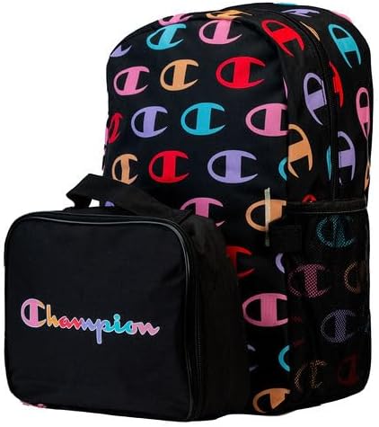 Champion Unisex Munch Backpack Lunch Kit Combo – Black/Multi– One Size