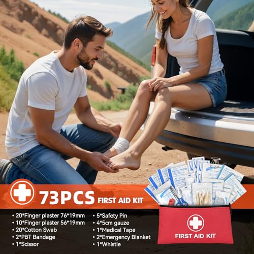 Car Emergency Kit with First Aid & Jumper