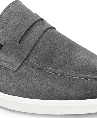 Image of Men Suede Leather Loafers with Bow - Cushioned Comfort, Durable Sole & Everyday Luxury