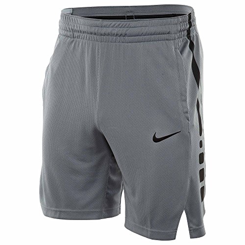 Nike Mens Elite Stripe Basketball Shorts Cool Grey/Black 831390-065 Size Large
