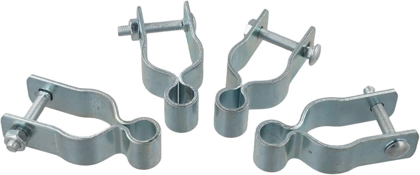Galvanized Steel Female Post Hinges 4 Pcs for Chain Link Fence Gate 5/8'' Pintle with Bolts and Nuts Designed for 1 3/8'' Fence Posts